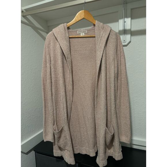 Barefoot Dreams CozyChic Ultra Lite Hooded
Cardigan in Beach Rock Sz M - Picture 4 of 6